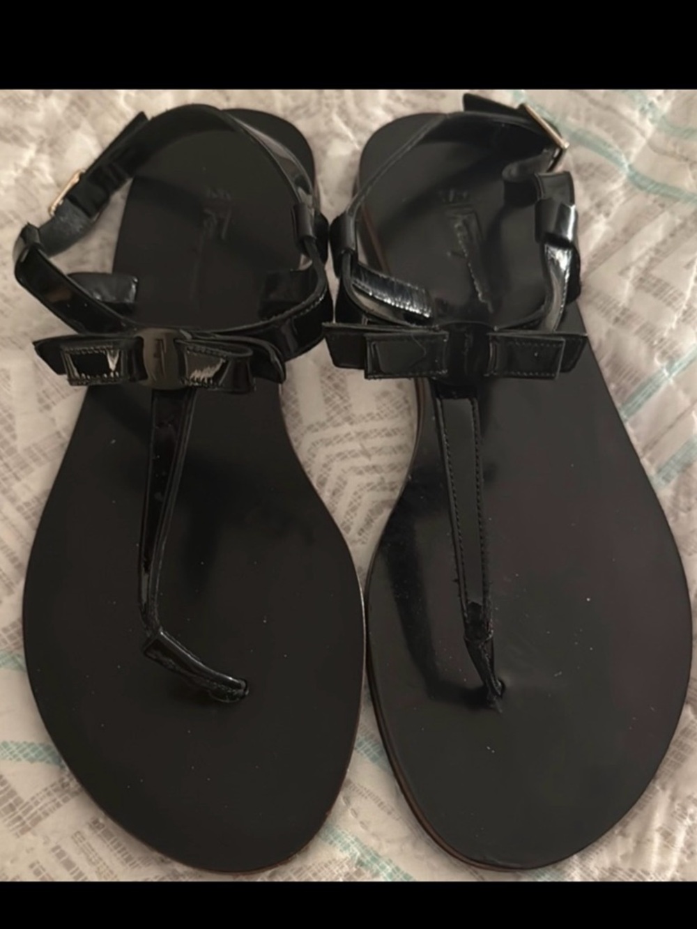 Salvatore Ferragamo Black Patent leather Sandals